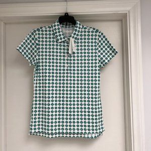 NWT New Tory Burch Tory Sport Court Green Topspin Shirt Size Small